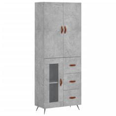 Vidaxl Skříň highboard betonově šedá 69,5x34x180 cm kompozitní dřevo