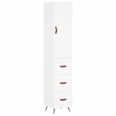 Greatstore Skříň highboard bílá 34,5 x 34 x 180 cm kompozitní dřevo