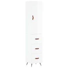 Vidaxl Skříň highboard bílá s vysokým leskem 34,5x34x180 cm kompozit