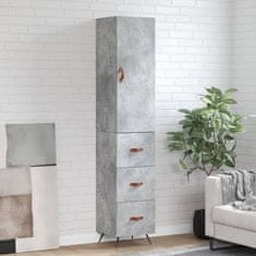 Greatstore Skříň highboard betonově šedá 34,5x34x180 cm kompozitní dřevo