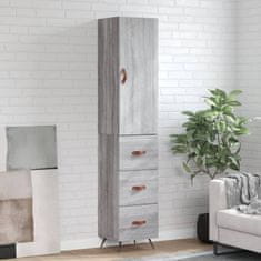 Greatstore Skříň highboard šedá sonoma 34,5 x 34 x 180 cm kompozitní dřevo