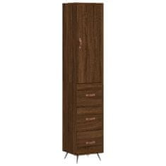 Vidaxl Skříň highboard hnědý dub 34,5 x 34 x 180 cm kompozitní dřevo