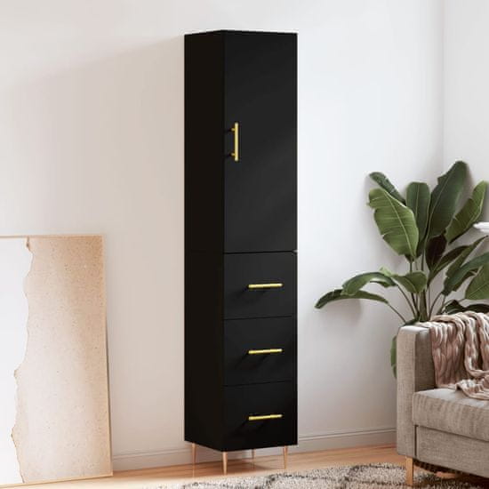 Vidaxl Skříň highboard černá 34,5 x 34 x 180 cm kompozitní dřevo