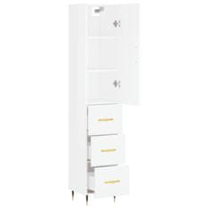 Greatstore Skříň highboard bílá s vysokým leskem 34,5x34x180 cm kompozit