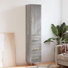 Greatstore Skříň highboard šedá sonoma 34,5 x 34 x 180 cm kompozitní dřevo