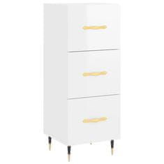 Greatstore Skříň highboard bílá s vysokým leskem 34,5x34x180 cm kompozit