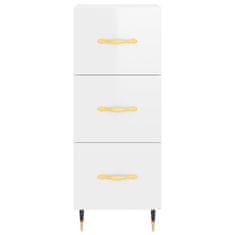 Greatstore Skříň highboard bílá s vysokým leskem 34,5x34x180 cm kompozit