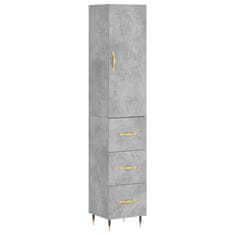 Vidaxl Skříň highboard betonově šedá 34,5x34x180 cm kompozitní dřevo