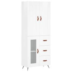 Vidaxl Skříň highboard lesklá bílá 69,5 x 34 x 180 cm kompozitní dřevo