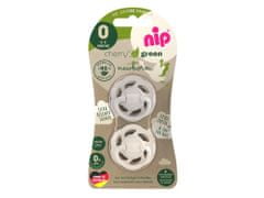 NIP CHERRY GREEN šidítko Newborn, kaučuk,0m+, 2ks, grey/brown