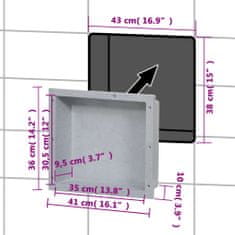 Vidaxl Nika do sprchového koutu matná šedá 41 x 36 x 10 cm