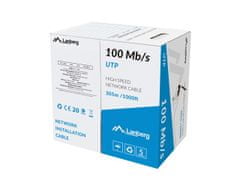 shumee LANBERG KABEL UTP 100MB/S 305M CCA DRÁT ČERNÝ LCU5-10CC-0305-BK