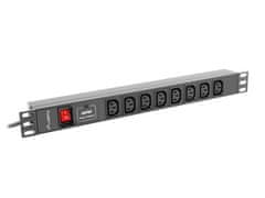 shumee LANBERG 19" RACK PDU PDU-08I-0200-C20-BK (1U, 16A, 8X IEC C13, 2M, C20 PLUG)