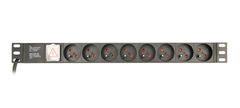 shumee GEMBIRD POWER STRIP RACK 19" PDU EG-PDU-014-FC14 1U, 16A, 8X FRANCOUZSKÁ ZÁSUVKA, ZÁSTRČKA C14, 3M KABEL