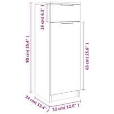 Vidaxl Koupelnová skříňka šedá sonoma 32 x 34 x 90 cm kompozitní dřevo