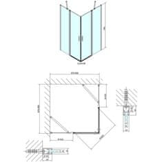 POLYSAN ZOOM BLACK čtvercová sprchová zástěna 900x900mm, čiré sklo ZL5415B - Polysan