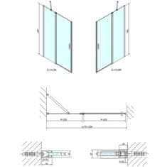 POLYSAN ZOOM BLACK sprchové dveře 1200mm, čiré sklo ZL1312B - Polysan