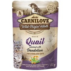 Carnilove Cat kaps. Rich in Quail Enriched with Dandelion for sterilized 85 g