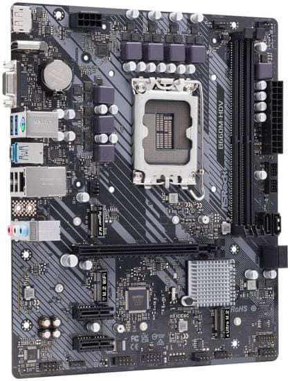 ASRock B660M-HDV / Intel B660 / LGA1700 / 2x DDR4 DIMM / HDMI / DP / VGA / 2x M.2 / USB-C / mATX