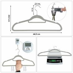 TZB Velurová sada ramínek Maxi 50 kusů šedá