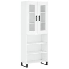 Greatstore Skříň highboard bílá 69,5 x 34 x 180 cm kompozitní dřevo