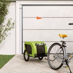Vidaxl Vozík za kolo pro psa zelený a černý oxfordská tkanina a železo