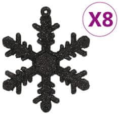 Greatstore 111dílná sada vánočních ozdob černá polystyren