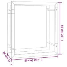 Vidaxl Stojan na palivové dřevo matný černý 50 x 28 x 56 cm ocel