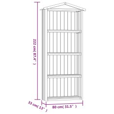 Vidaxl Zahradní police na nářadí 87x33x222 cm impregnovaná borovice