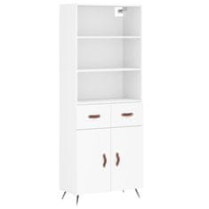 Greatstore Skříň highboard bílá 69,5 x 34 x 180 cm kompozitní dřevo