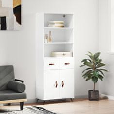 Greatstore Skříň highboard bílá 69,5 x 34 x 180 cm kompozitní dřevo