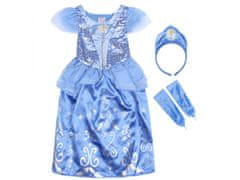 sarcia.eu Modré šaty/kostým + korunka + rukavice Popelka DISNEY 2-3 let 98 cm