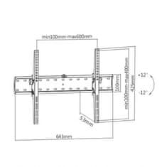 Gembird Držák TV WM-70T-02, 37"-70" (40kg), náklopný