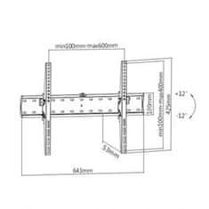 Gembird Držák TV WM-70T-02, 37"-70" (40kg), náklopný