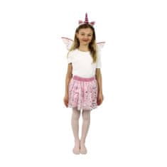 Rappa Dětský kostým TUTU sukně jednorožec s čelenkou a křídly