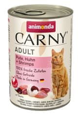 shumee ANIMONDA Carny Adult příchuť: krůta, kuře, krevety - mokré krmivo pro kočky - 400 g