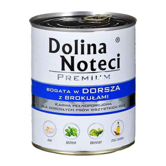 shumee DOLINA NOTECI Premium bohatá na tresku s brokolicí - mokré krmivo pro psy - 800g