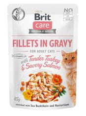 shumee Brit Care Cat filety v omáčce z krůty a lososa 85g