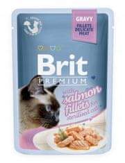 shumee Brit Premium Cat Gravy Sterilizované filety z lososa 85g