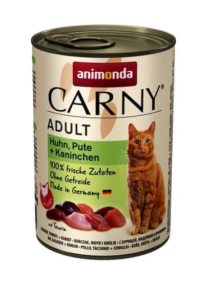 shumee ANIMONDA Carny Adult příchuť: kuře, krůta, králík - mokré krmivo pro kočky - 200g