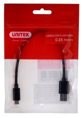 shumee UNITEK USB-C KABEL - USB-A 3.1,M/M,0,25M, Y-C490BK