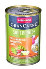 shumee ANIMONDA GranCarno Superfoods: krůtí mangold - vlhké krmivo pro psy - 400 g