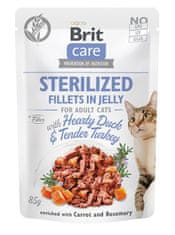 shumee Brit Care Cat Filety v želé sterilizované Duck&Turkey 85g