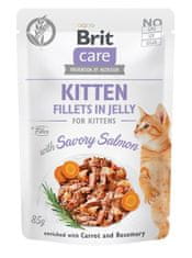 shumee Brit Care Cat filety v želé Kitten pikantní losos 85g
