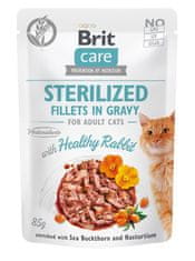 shumee Brit Care Cat filety v omáčce sterilizovaného králíka 85g