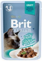 shumee Brit Premium Filé z omáčky pro kočky s hovězím masem 85g