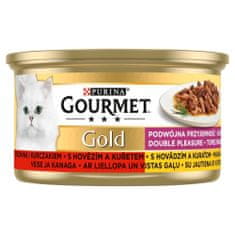 shumee Purina Gourmet Gold Beef s kuřecím mixem dušených kousků a omáčkou 85g