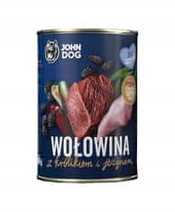 shumee John Dog BERRY hovězí a králičí maso s ostružinami 400g*6