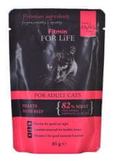 shumee FITMIN For Life Cat Pouch Adult Beef - mokré krmivo pro dospělou kočku - 85g