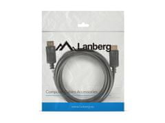 shumee Lanberg kabel CA-DPDP-10CC-0030-BK (DisplayPort M - DisplayPort M; 3m; černý)